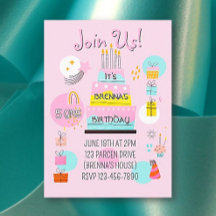 Whimsical Partytime Kids Brithday Einladung