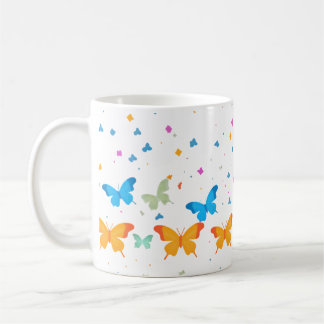 Whimsical Pastel Butterfly & Confetti Tasse