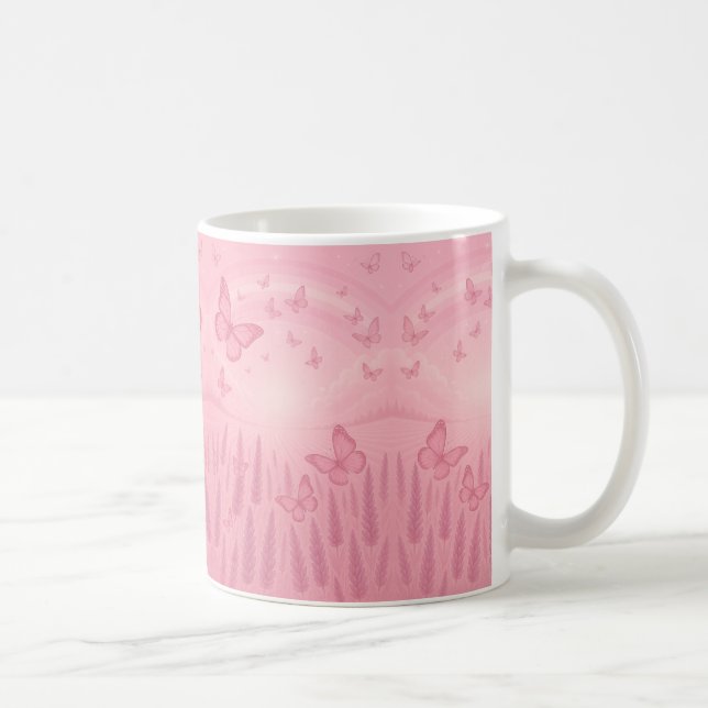 Whimsical Pastel Butterfly Sunrise Mug Kaffeetasse (Rechts)