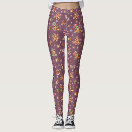 Whimsical Pastel Christmas Ginger Brot gemustert Leggings