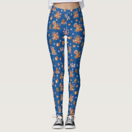 Whimsical Pastel Christmas Ginger Brot gemustert Leggings