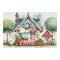 Whimsical Pastel Fairy Tale Hütte