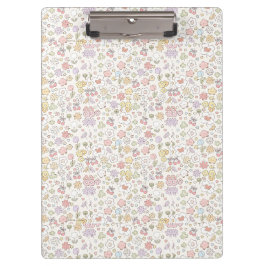 Whimsical Pastel Garden: Ein Muster für Blumen Klemmbrett