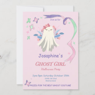 Whimsical Pastel Ghost Girl Halloween-Party Einlad