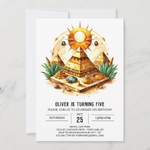 Whimsical Pastel Kids Pyramids Geburtstag Einladung