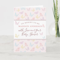 Whimsical Pastel Pink Butterfly Girl Babydusche