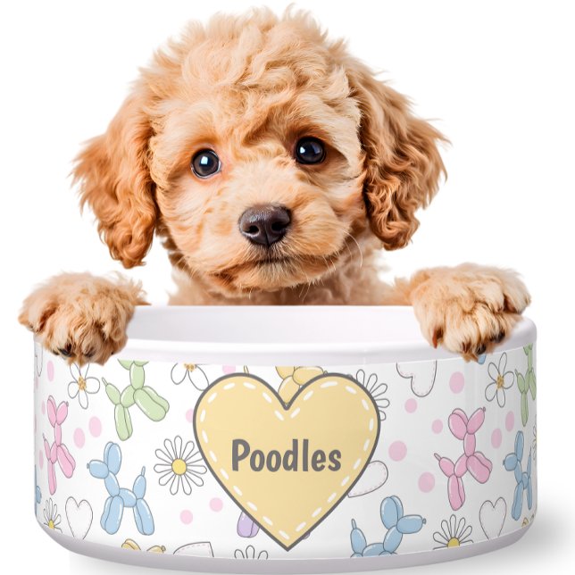 Whimsical Pastel Poodle Personalized Pet Bowl Napf (Von Creator hochgeladen)