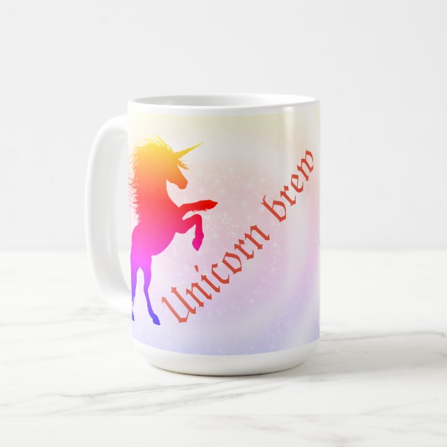 Whimsical Pastel Rainbow Unicorn Tasse (Vorderseite Links)