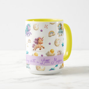 Whimsical Pastel Unicorns und Burgen Fantasy Tasse