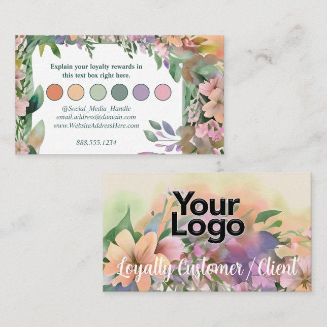 Whimsical Pastel Watercolor Wildblume Hochzeit Begleitkarte (Vorne/Hinten)