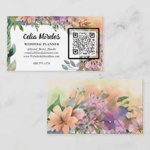 Whimsical Pastel Watercolor Wildblume Hochzeit Begleitkarte