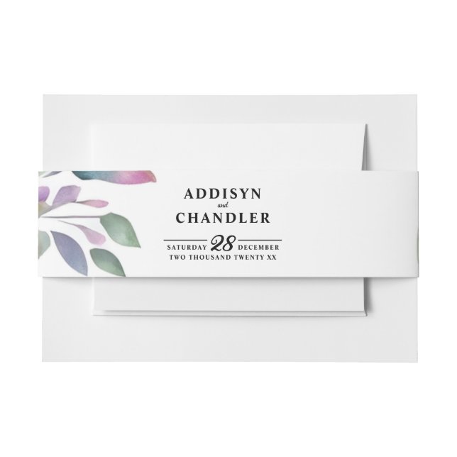 Whimsical Pastel Watercolor Wildblume Hochzeit Einladungsbanderole (Vorderseite Beispiel)