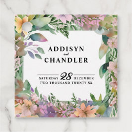 Whimsical Pastel Watercolor Wildblume Hochzeit Geschenkanhänger