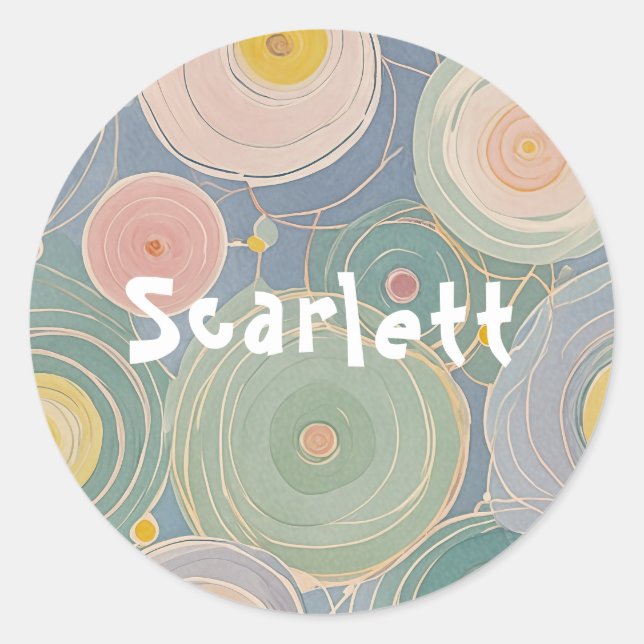 Whimsical Pastel Whirls Runder Aufkleber (Vorderseite)