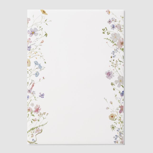 Whimsical Pastel Wildblume Border Wedding (Vorderseite)