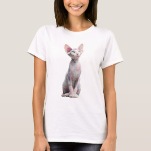 Whimsical Pastell-Watercolor-Sphynx-Katzen-Frauen T-Shirt