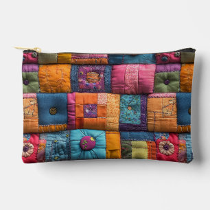 Whimsical Patchwork Quilt Pattern: farbiges Design Zubehörtasche