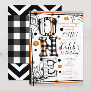 Whimsical Pattern Halloween-Mischmasch zum 1. Gebu Einladung