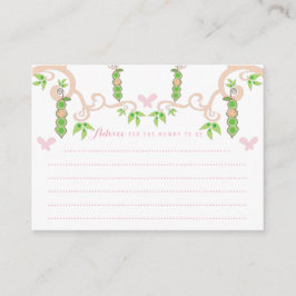 Whimsical Pea in einem Pod Girl Baby Duschspielgen Hinweiskarte