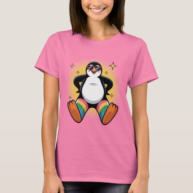 Whimsical Penguin Caroon T-Shirt (Vorderseite)