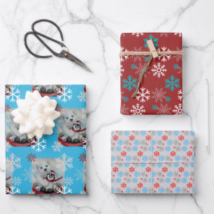 Whimsical Penguin & Polar Bären Wasserfarben Kuns Geschenkpapier Set