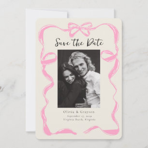 Whimsical Peony Foto Bow Save the Date