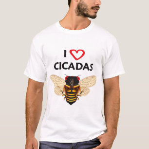 Whimsical Periodic "I Liebe Cicadas" Design T-Shirt