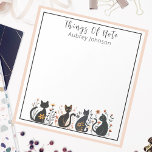 Whimsical Personalisiert "Dings of Note" Black Cat Notizblock<br><div class="desc">Whimsical Personalisierte "DINGS OF BEACHTUNG" Black Cat Notepad. Fanciful Name personalisiert schwarze Katzen Notizblock. Ihr Name und Ihre Auswahl an Schriftart können Sie einfach mit dem Designwerkzeug von Zazzle einfügen. Dieses kleine Notizblock ist ein kleines Geschenk oder als Leckerei für Sie, um sich auf der Zuhause oder im Büro zu...</div>