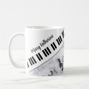 Whimsical Personalisiert Piano Keys Schwarz-weiß Kaffeetasse