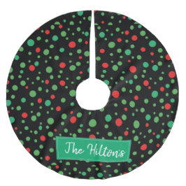 Whimsical Personalisiert Polka Dot Weihnachtsrock Polyester Weihnachtsbaumdecke