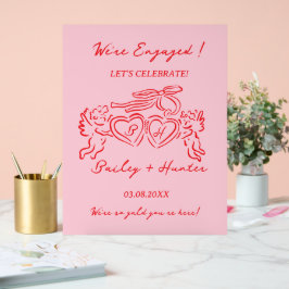 Whimsical Personalized Engagement couple Sign Acrylschild