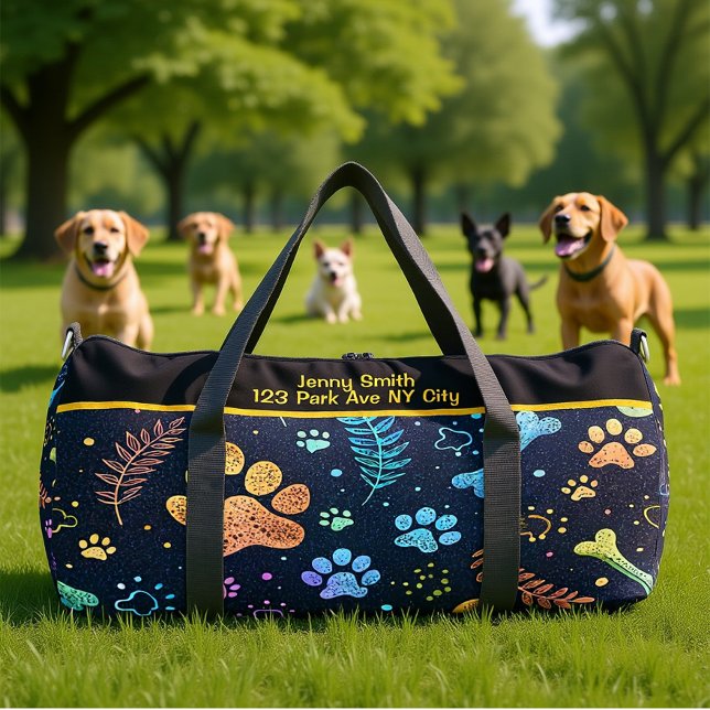 Whimsical Pet Print Travel Organizer Duffle Bag (Von Creator hochgeladen)