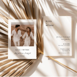 Whimsical Photo Wedding Invite Modern Minimalist Einladung