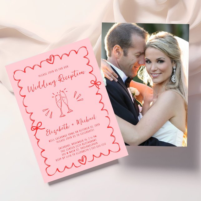 Whimsical Photo Wedding Reception Einladung (Whimsical Photo Wedding Reception Invitation)