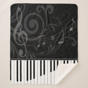 Whimsical Piano und Musical Notes Sherpadecke