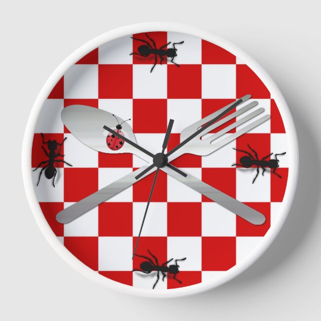 Whimsical Picnic Kitchlock Uhr (Vorderseite)