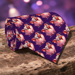 Whimsical Pig Custom Necktie Tie Krawatte