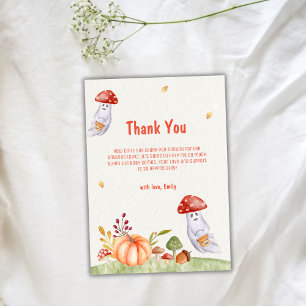 Whimsical Pilz-Geister-Herbst-Baby-Party Dankeskarte