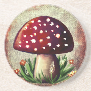 Whimsical-Pilz- und Pilzmotiv – Naturinspiriert Getränkeuntersetzer