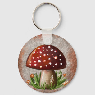 Whimsical-Pilz- und Pilzmotiv – Naturinspiriert Schlüsselanhänger