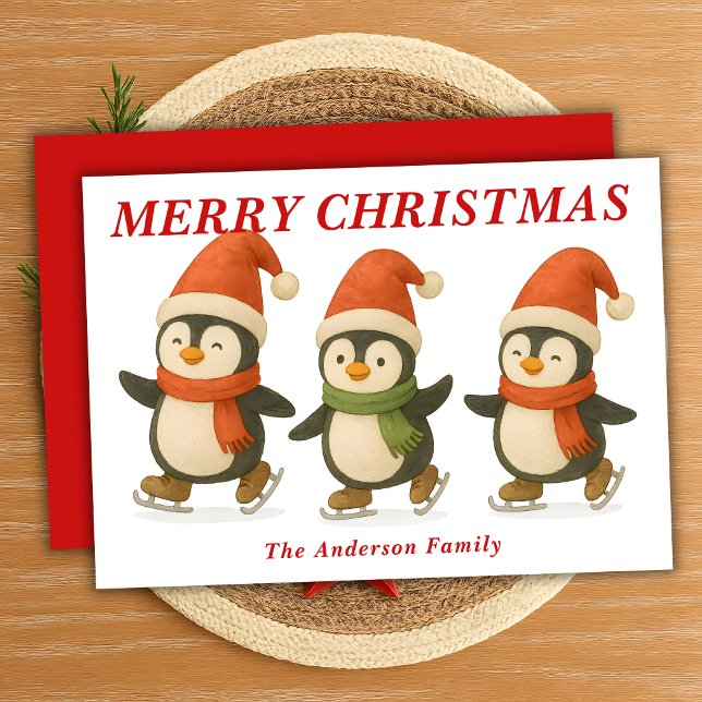 Whimsical Pinguine Ice Skaten Weihnachten (Von Creator hochgeladen)