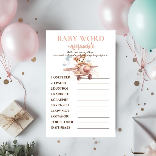 Whimsical Pink Airplane Adventure Baby Dusche Flyer (Von Creator hochgeladen)