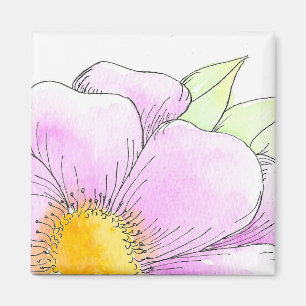 Whimsical Pink Aquarellblume Magnet