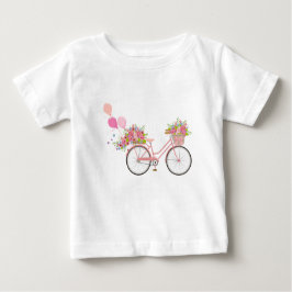 Whimsical Pink Bicycle Baby T-shirt
