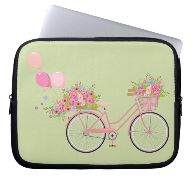 Whimsical Pink Bicycle Laptopschutzhülle (Vorderseite)