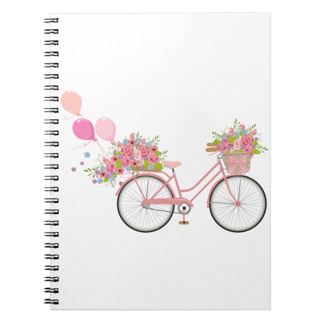 Whimsical Pink Bicycle Notizblock (Vorderseite)