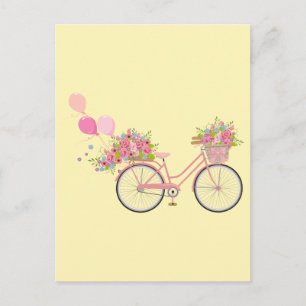 Whimsical Pink Bicycle Postkarte