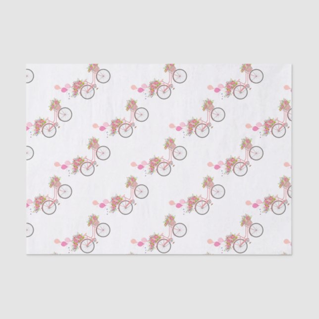 Whimsical Pink Bicycle Seidenpapier (Vorderseite)