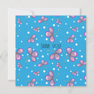 Whimsical Pink Blume Danke Postcard