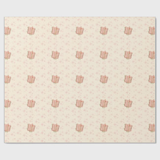 Whimsical Pink Book & Stars Geschenkpapier